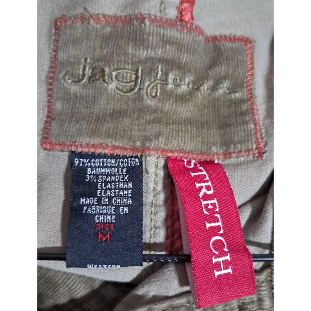 JAG Jeans Olive Green Corduroy Jacket Womens M Epaulets - Picture 2 of 10